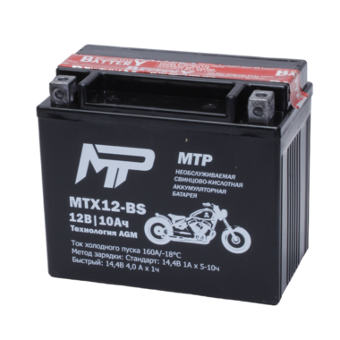 Аккумулятор МТР MTX12-BS, 12V, AGM