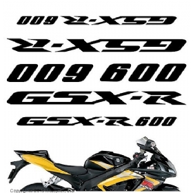 Наклейка на пластик, Suzuki GSXR 600 (decals_gsxr600)