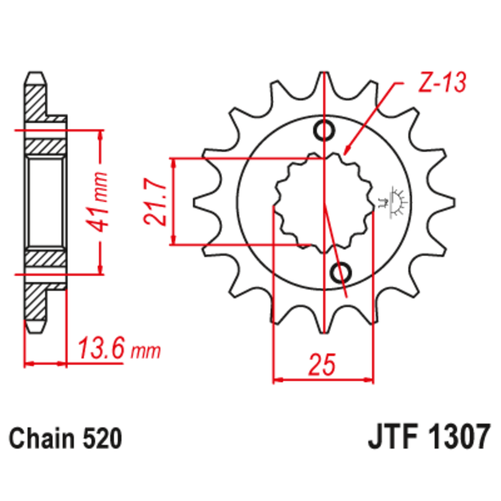 JT Звезда ведущая , с демпфером, JT 1307.15RB JT Звезда ведущая , с демпфером, JT 1307.15RB