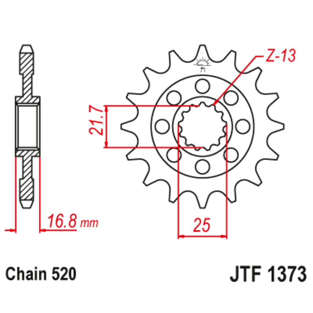 Звезда ведущая , с демпфером, JT 1373.17RB