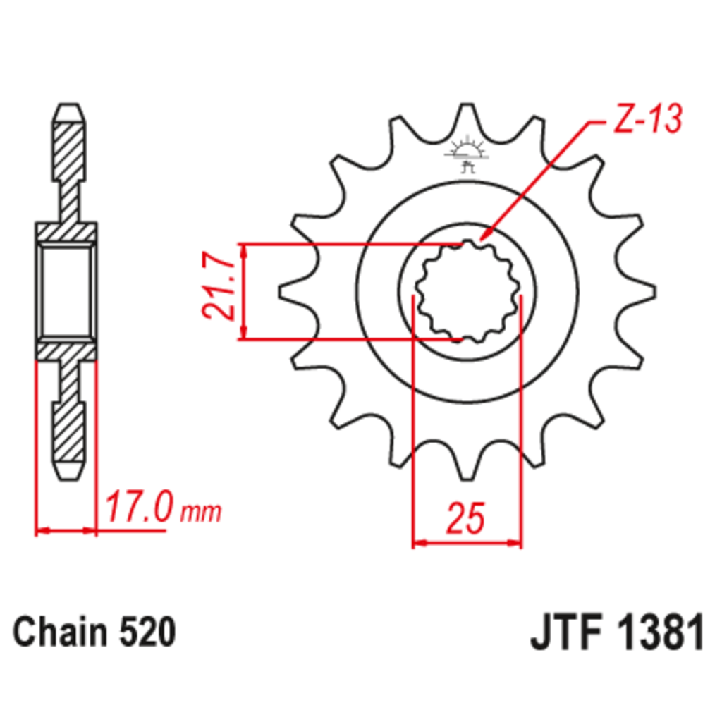 Звезда ведущая , с демпфером, JT 1381.15RB