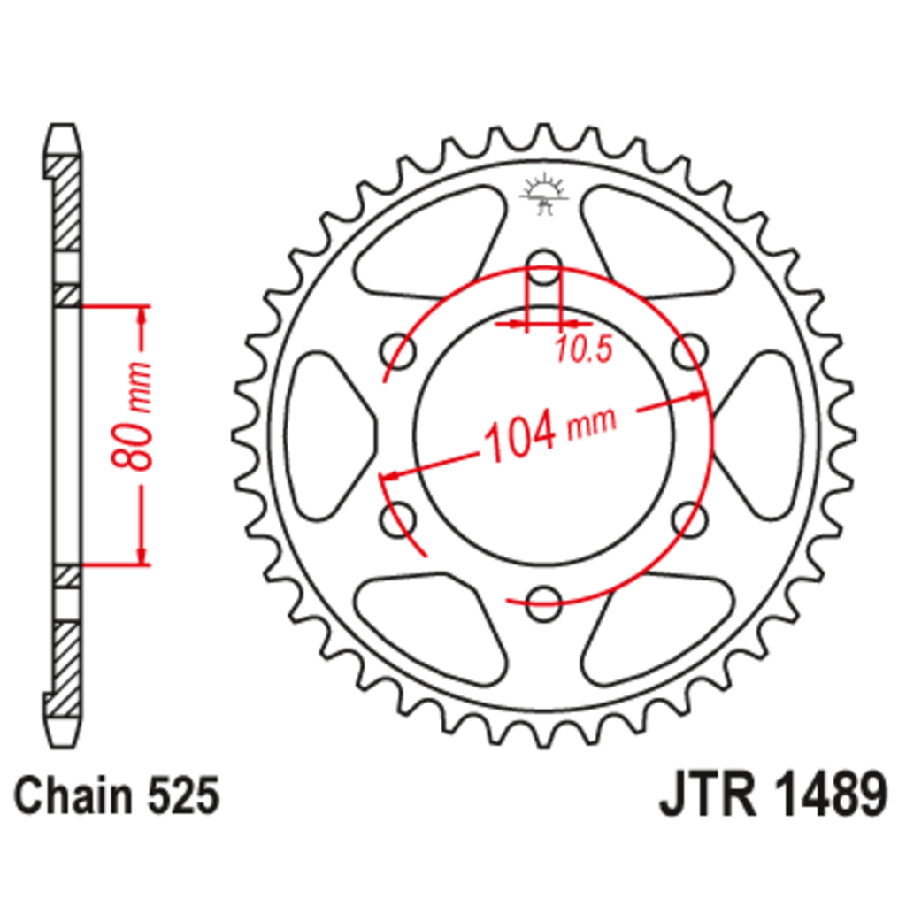 Звезда задняя (ведомая),(сталь) JT 1489.43