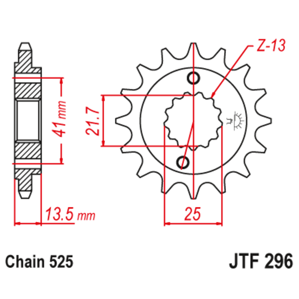 Звезда ведущая , с демпфером, JT 296.15RB