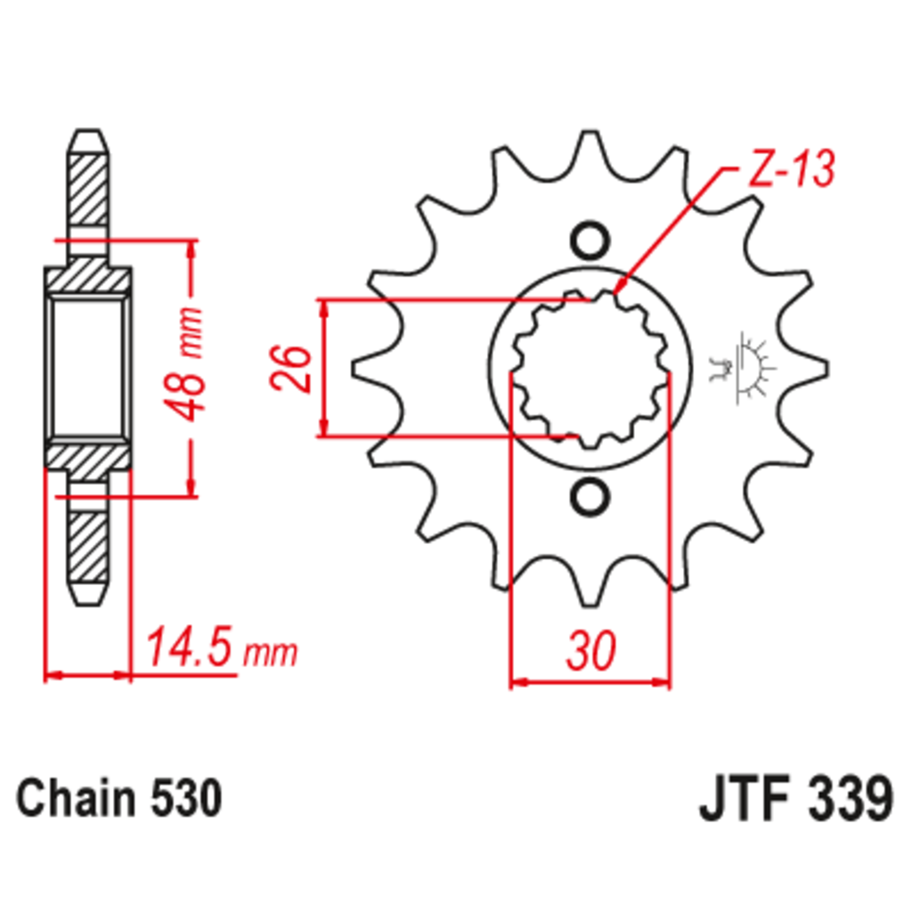 Звезда ведущая , с демпфером, JT 339.17RB
