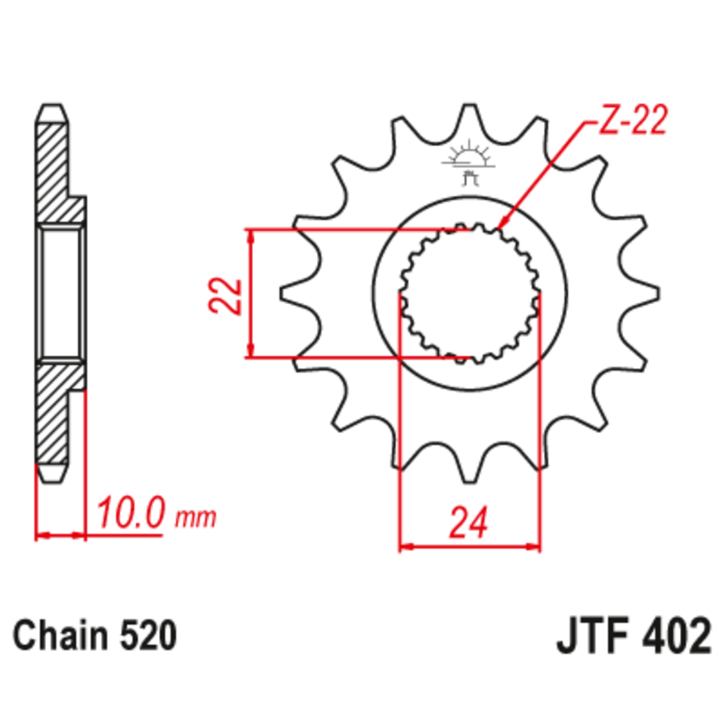 Звезда ведущая , с демпфером, JT 402.16RB