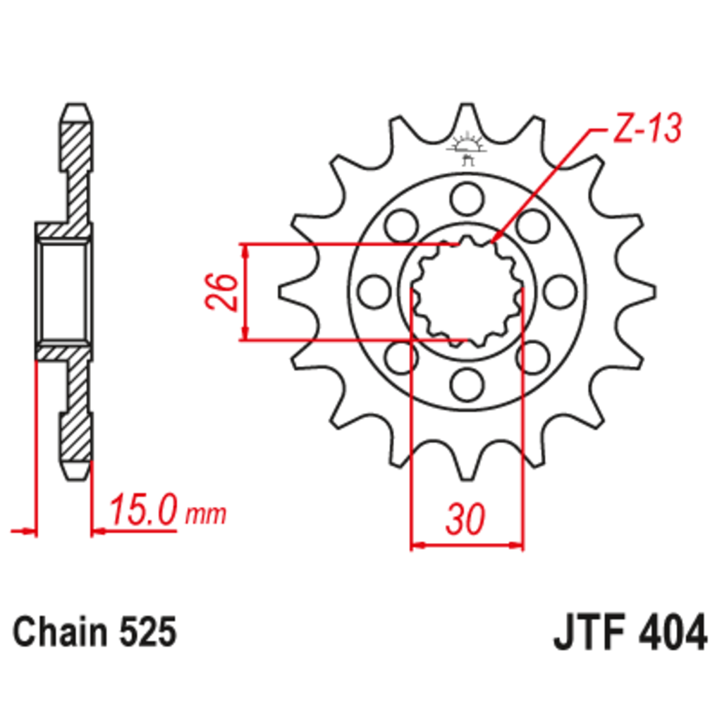 Звезда ведущая , с демпфером, JT 404.17RB
