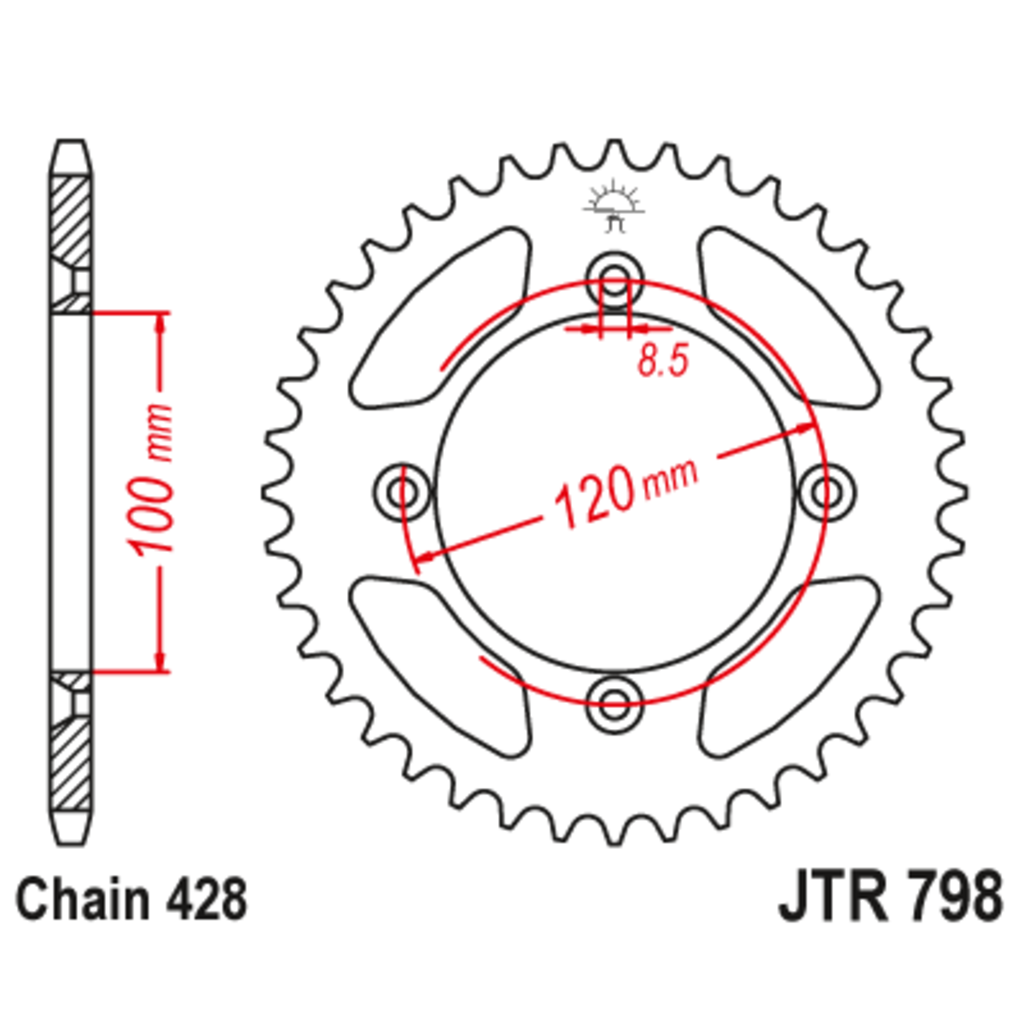 JT Звезда задняя (ведомая),(сталь) JT 798.47 JT Звезда задняя (ведомая),(сталь) JT 798.47