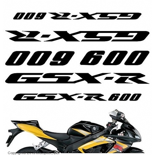 Наклейка на пластик, Suzuki GSXR 600 (decals_gsxr600)